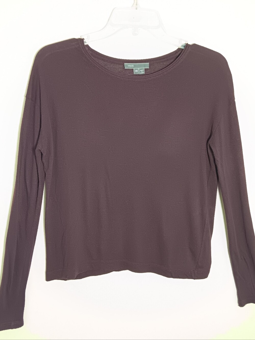 Vince Burgandy Longsleeve Knit Top Xs.